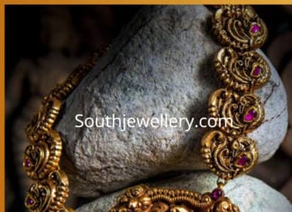 peacock necklace lakshmi pendant