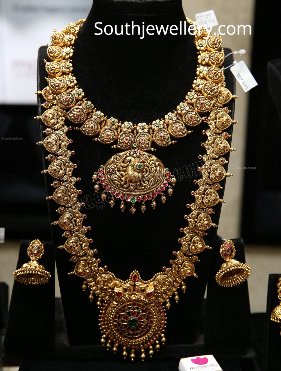 Antique Gold Necklace and Long Chain set by Manepally Indian