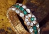 emerald polki diamond bangle