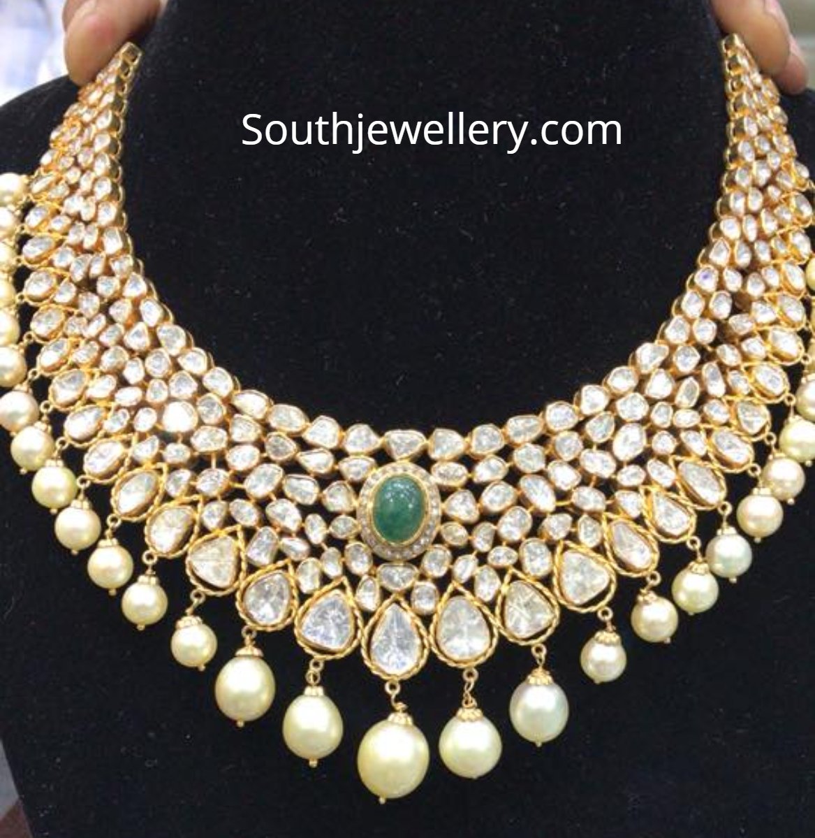 Flat Diamond Necklace - Indian Jewellery Designs