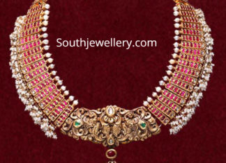 ruby necklace with nakshi pendant