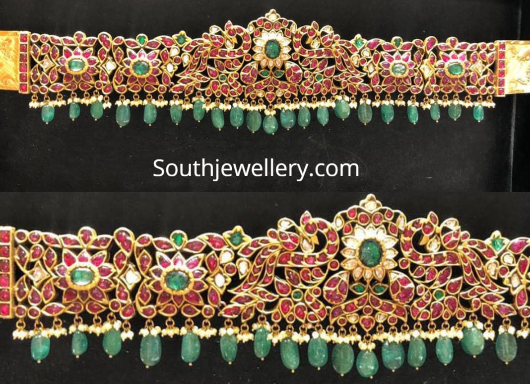 Peacock Kundan Vaddanam Indian Jewellery Designs
