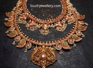 two step antique gold necklace