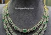 layered diamond emerald necklace