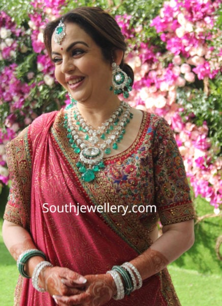 nita ambani diamond emerald necklace