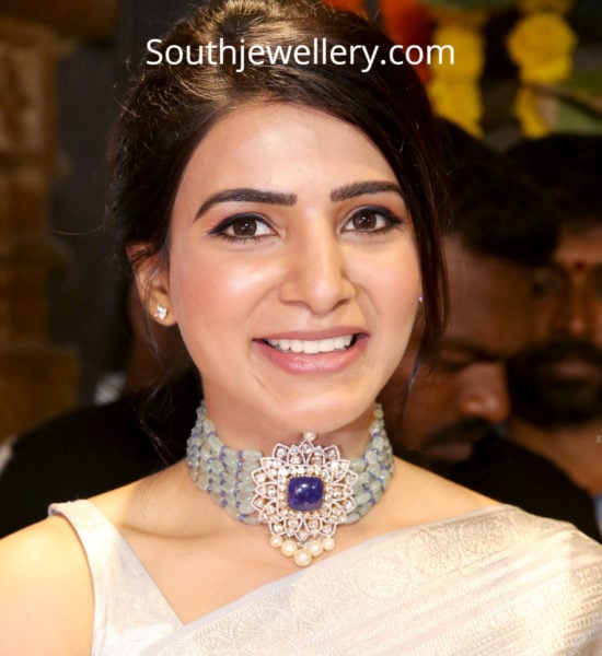 samantha akkineni in beads choker by akoya jewels