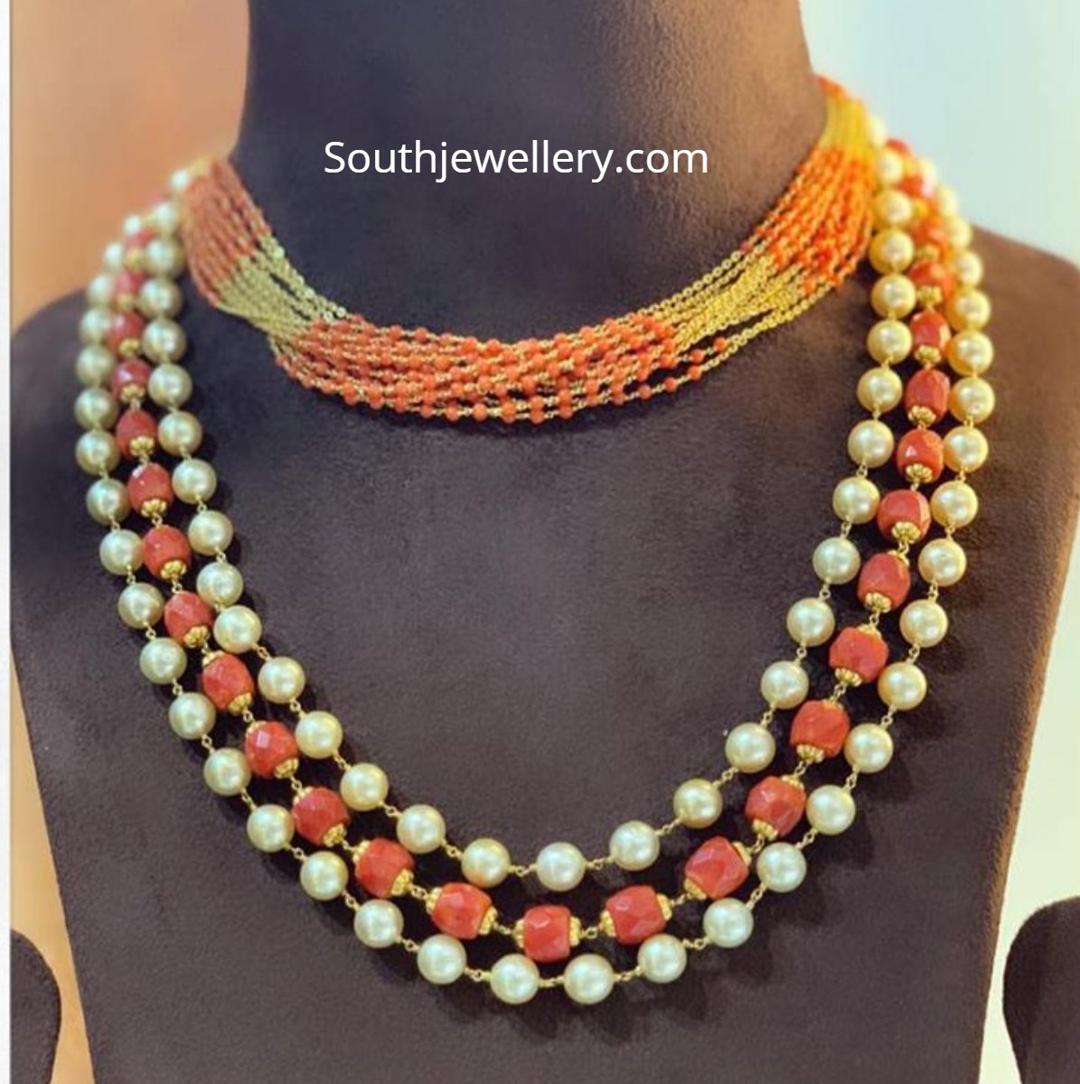 Coral Beads Gold Necklace Indian Designs 21 Most Beautiful Traditional ...