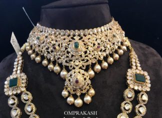 flat diamond necklace and haram