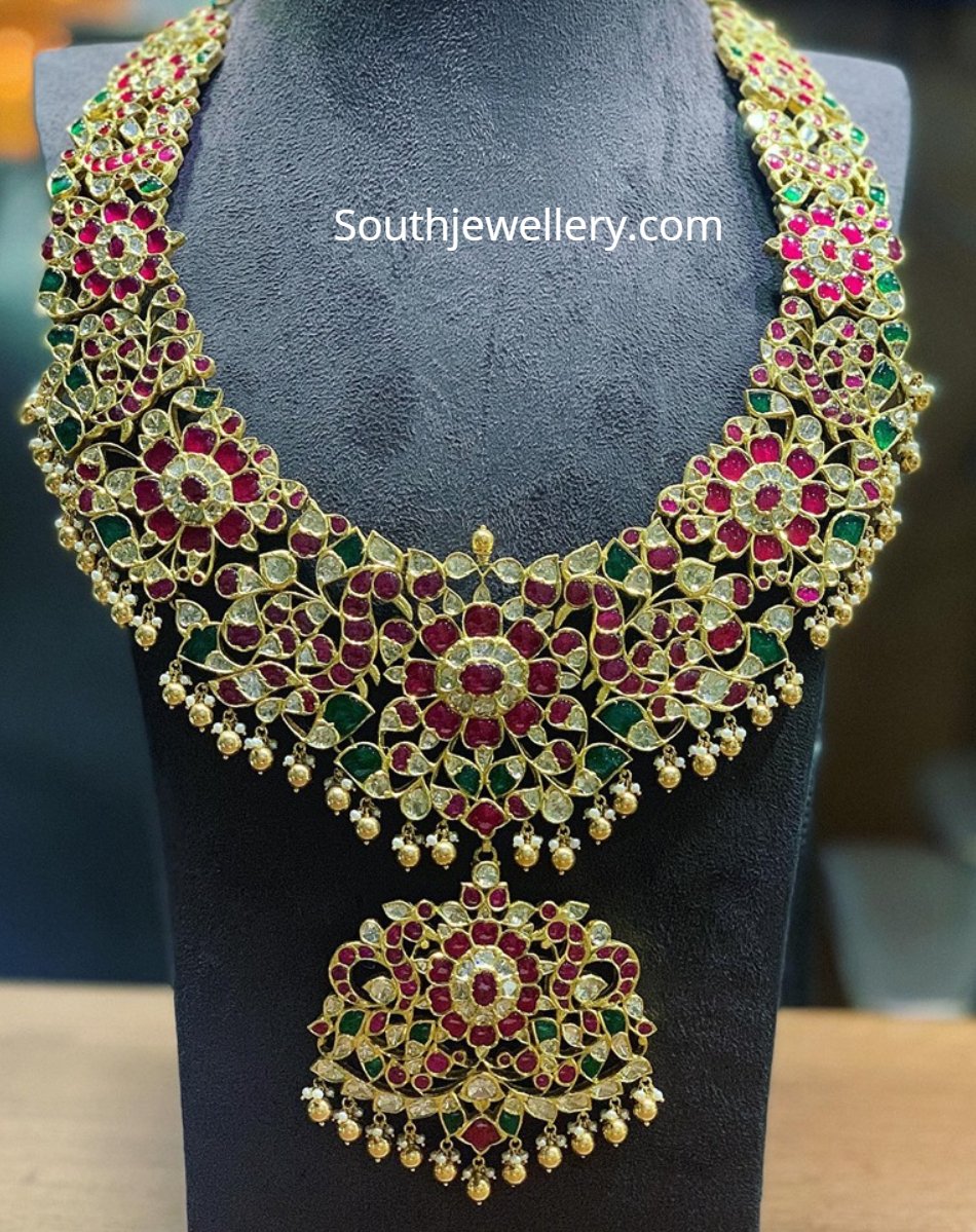 Antique gold peacock jadau necklace - Indian Jewellery Designs