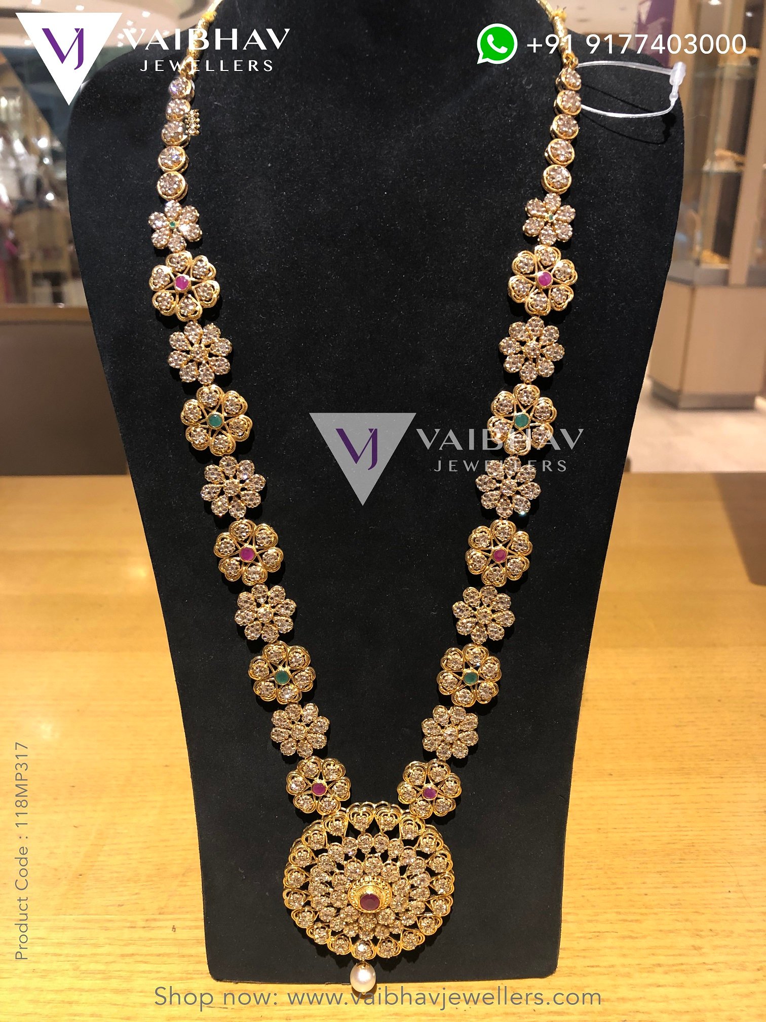 Uncut diamond haram designs by Vaibhav jewellers - Indian Jewellery Designs