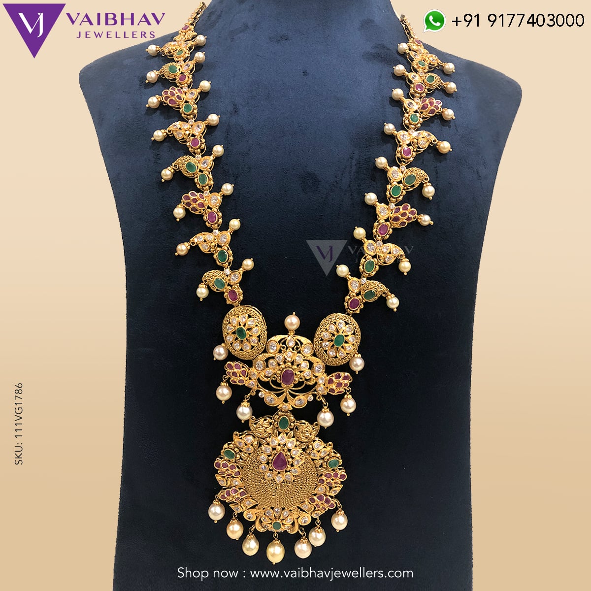 Traditional gold haram designs by Vaibhav jewellers Indian Jewellery