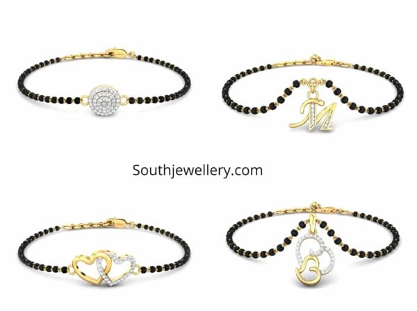 single line mangalsutra bracelet designs