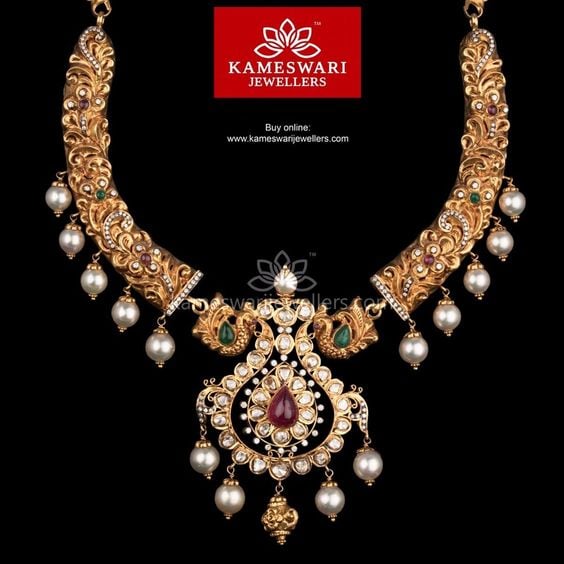 30 Beautiful Gold Kanti Necklace Designs! - Indian Jewellery Designs