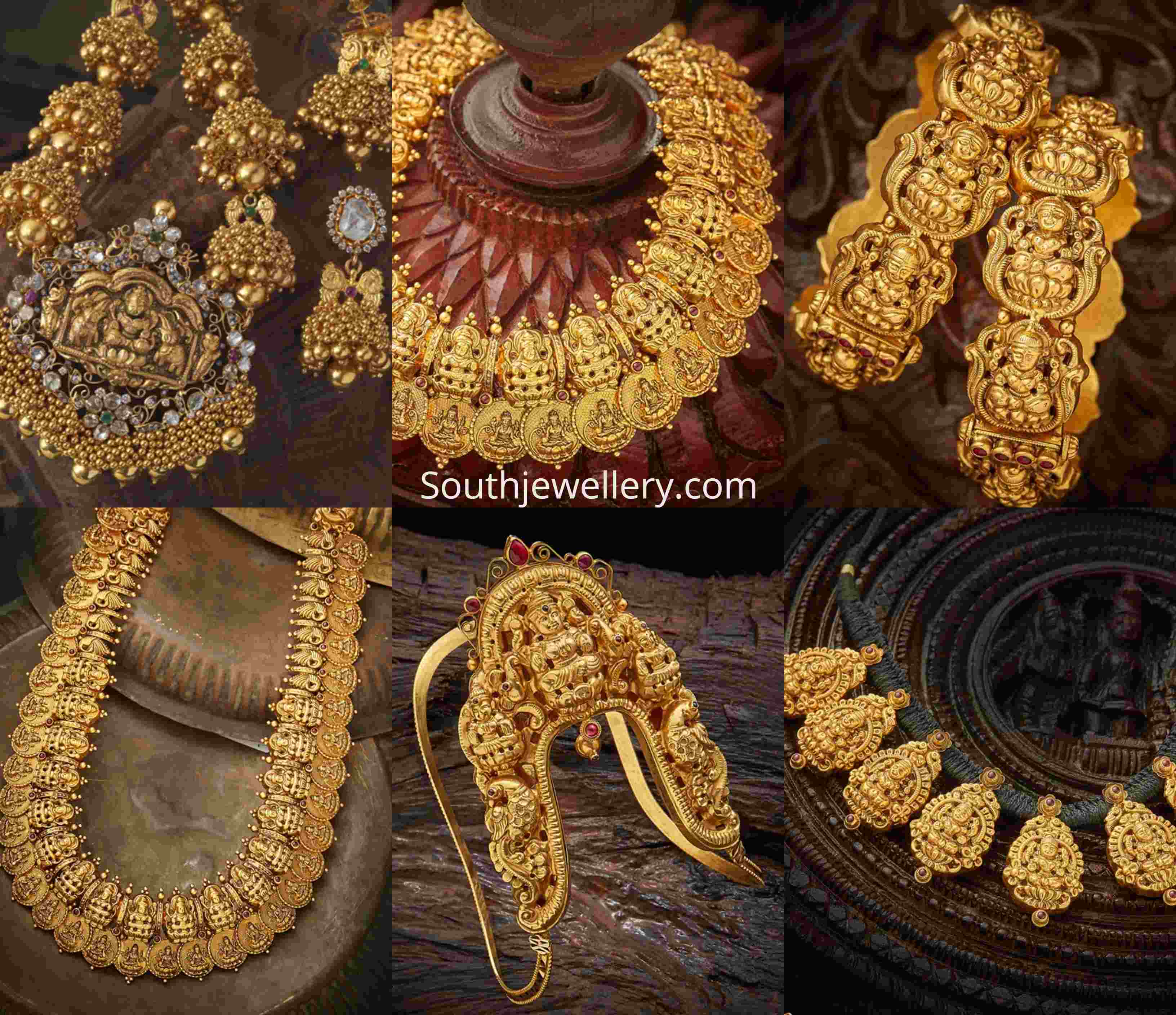 Ganesh Chaturthi Special Temple Jewellery Kada Gold Bangles Design Online  B22481