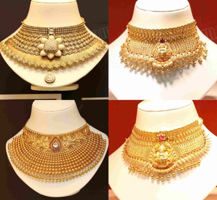 neck jewellery designs in gold