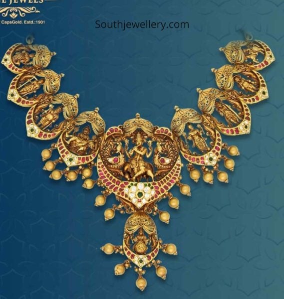 temple jewelry necklace designs 22 k gold