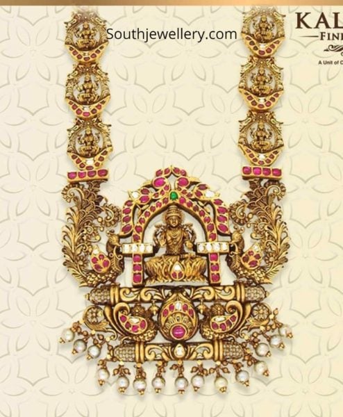 Latest temple jewellery necklace collection by Kalasha Fine jewels