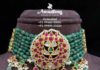 emerald beads choker with kundan pendant (1)