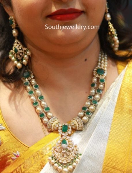 emerald south sea pearl necklace set