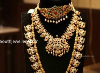 kundan polki necklace haram designs by manepally