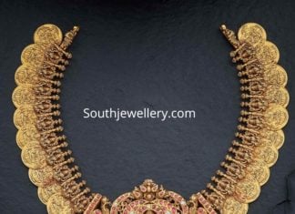 lakshmi kasu necklace with lakshmi pendant