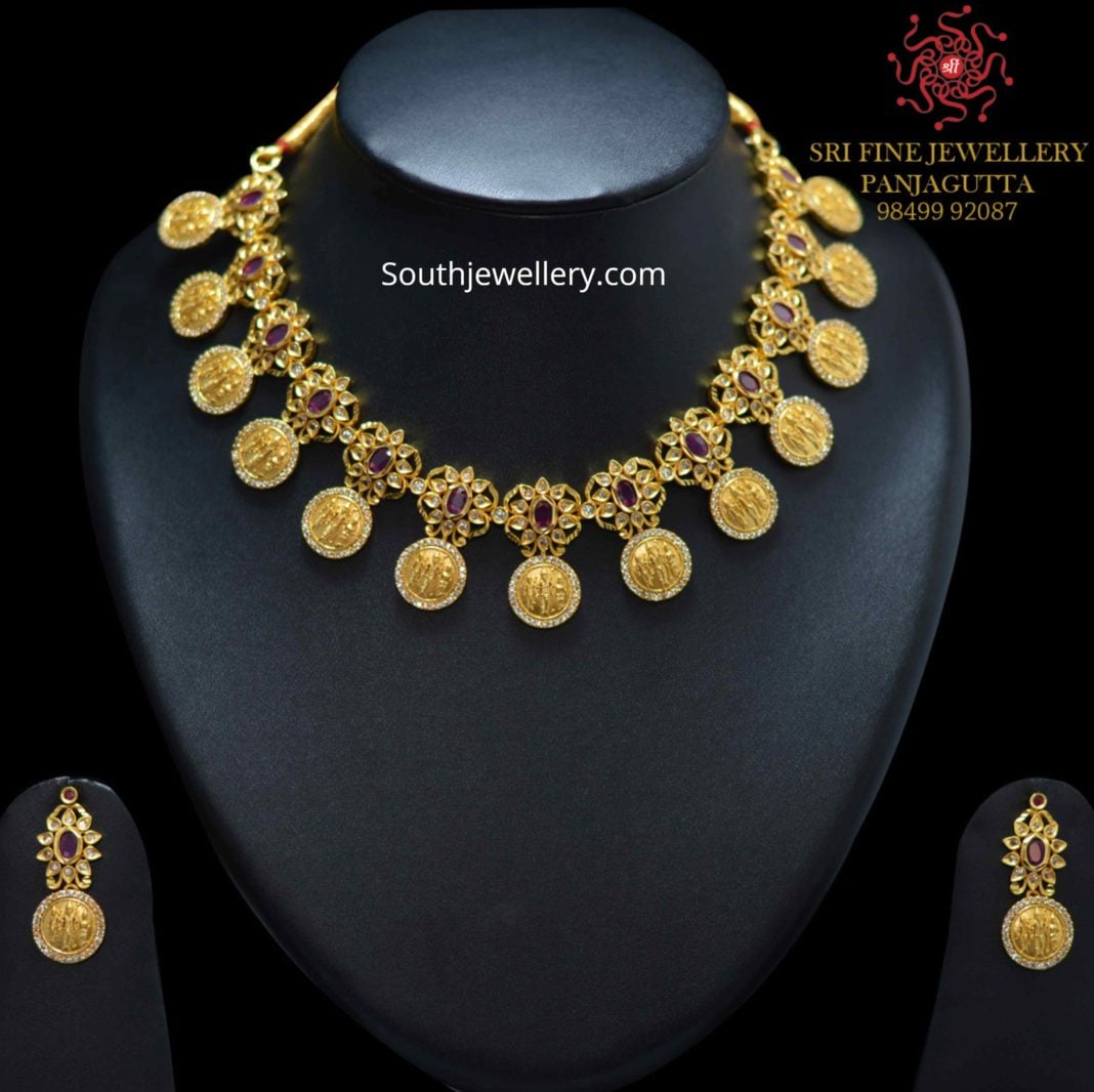 One Gram Gold Kasu Necklace Designs Indian Jewellery Designs