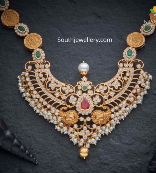 coin necklace with diamond pendant (1)