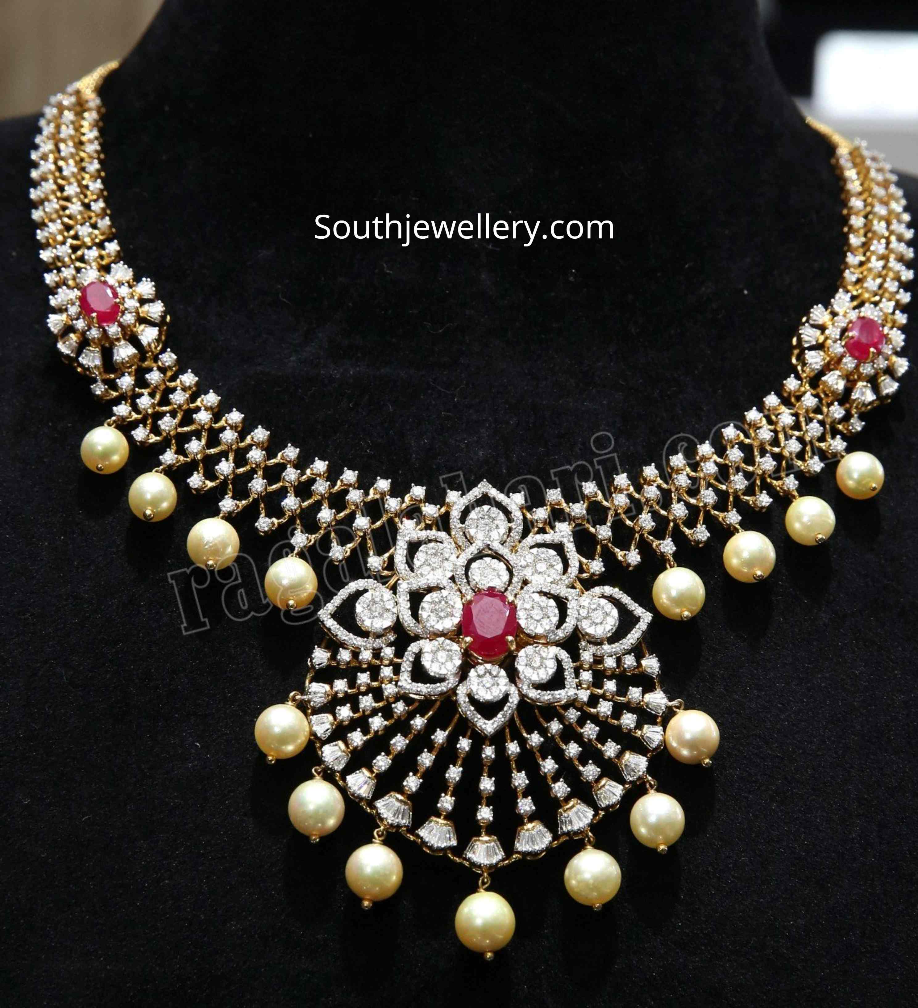 Diamond ruby necklace - Indian Jewellery Designs