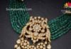 emerald beads necklace with polki pendant (1)