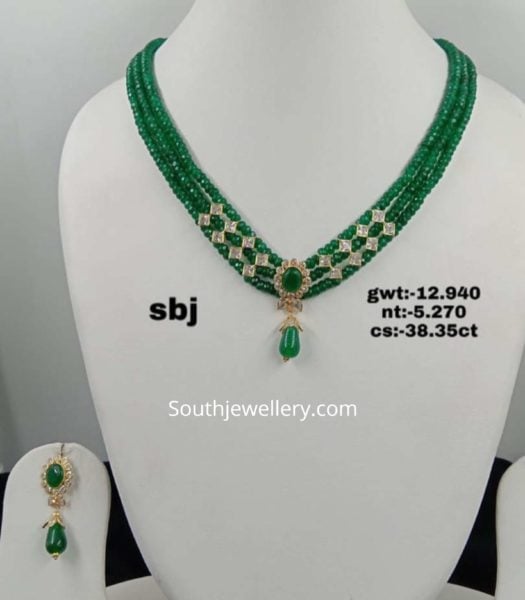 emerald beads necklace