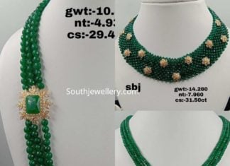 indian emerald beads necklace designs