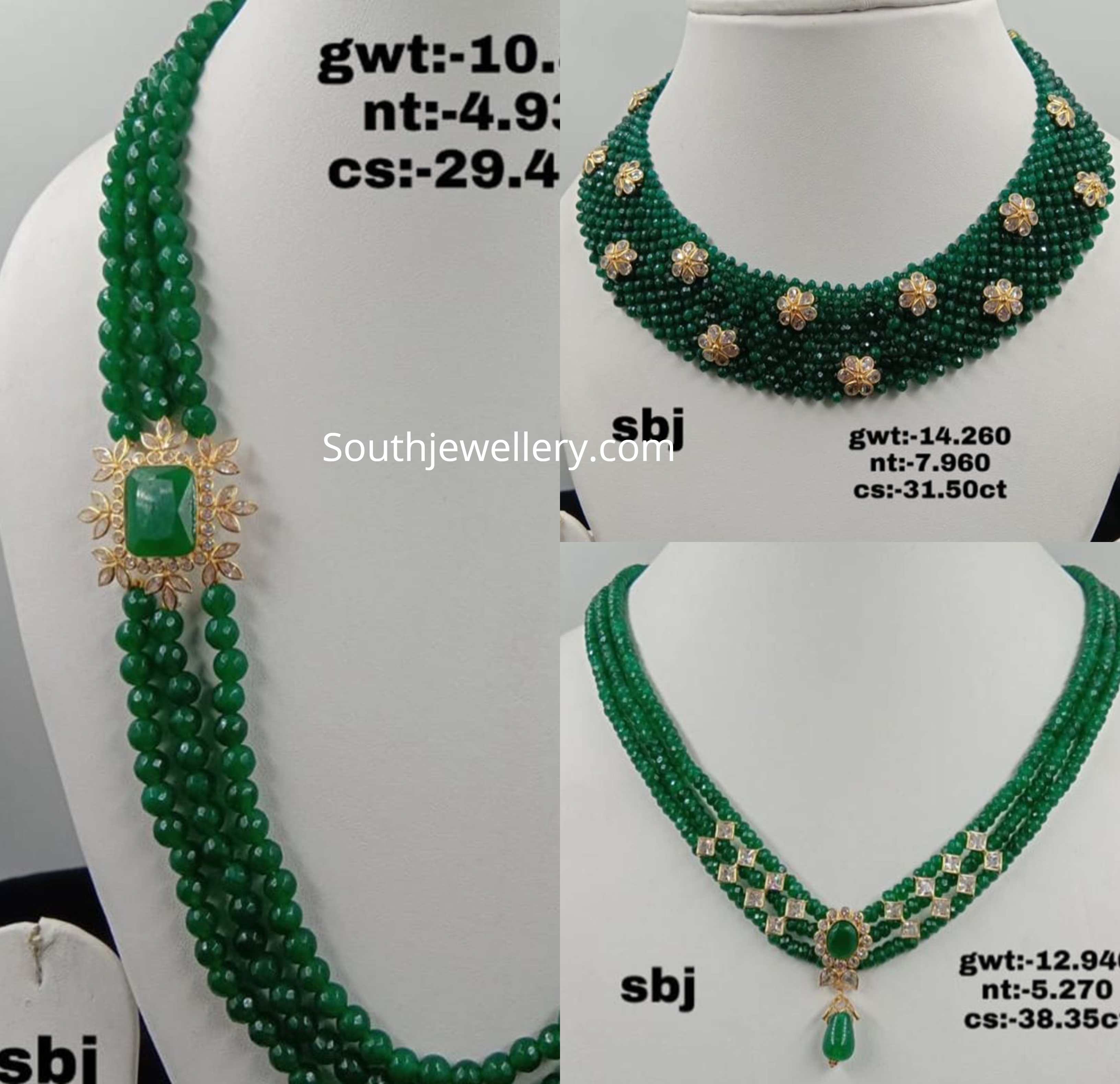 Green Beads Designer Necklace – Zivar Creations