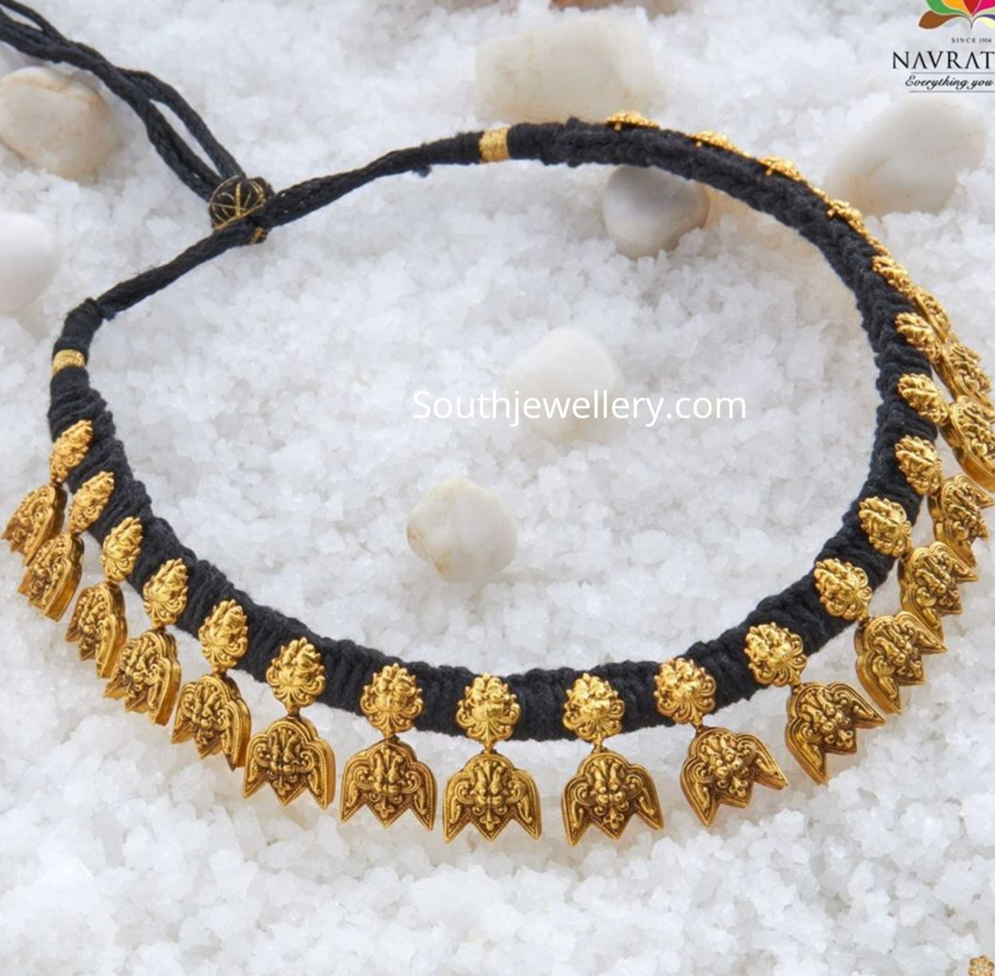 Black thread gold jewellery online deals