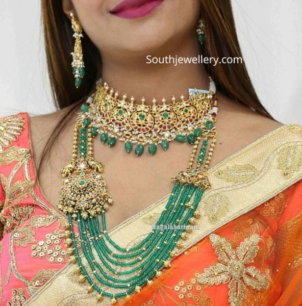 kundan choker and emerald haram (1)