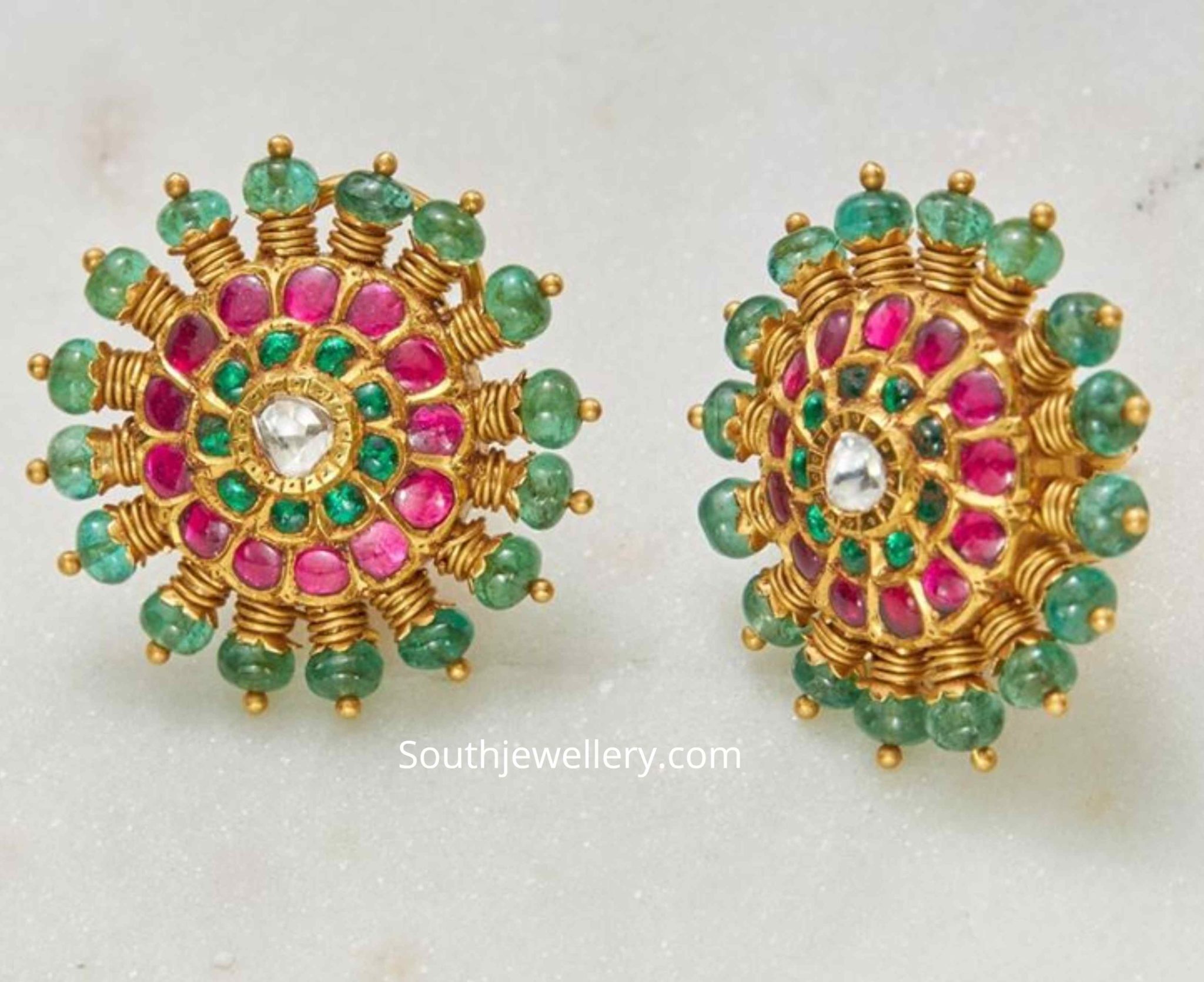 Meera - Turquoise and Gold Stud Earrings -Limited Edition