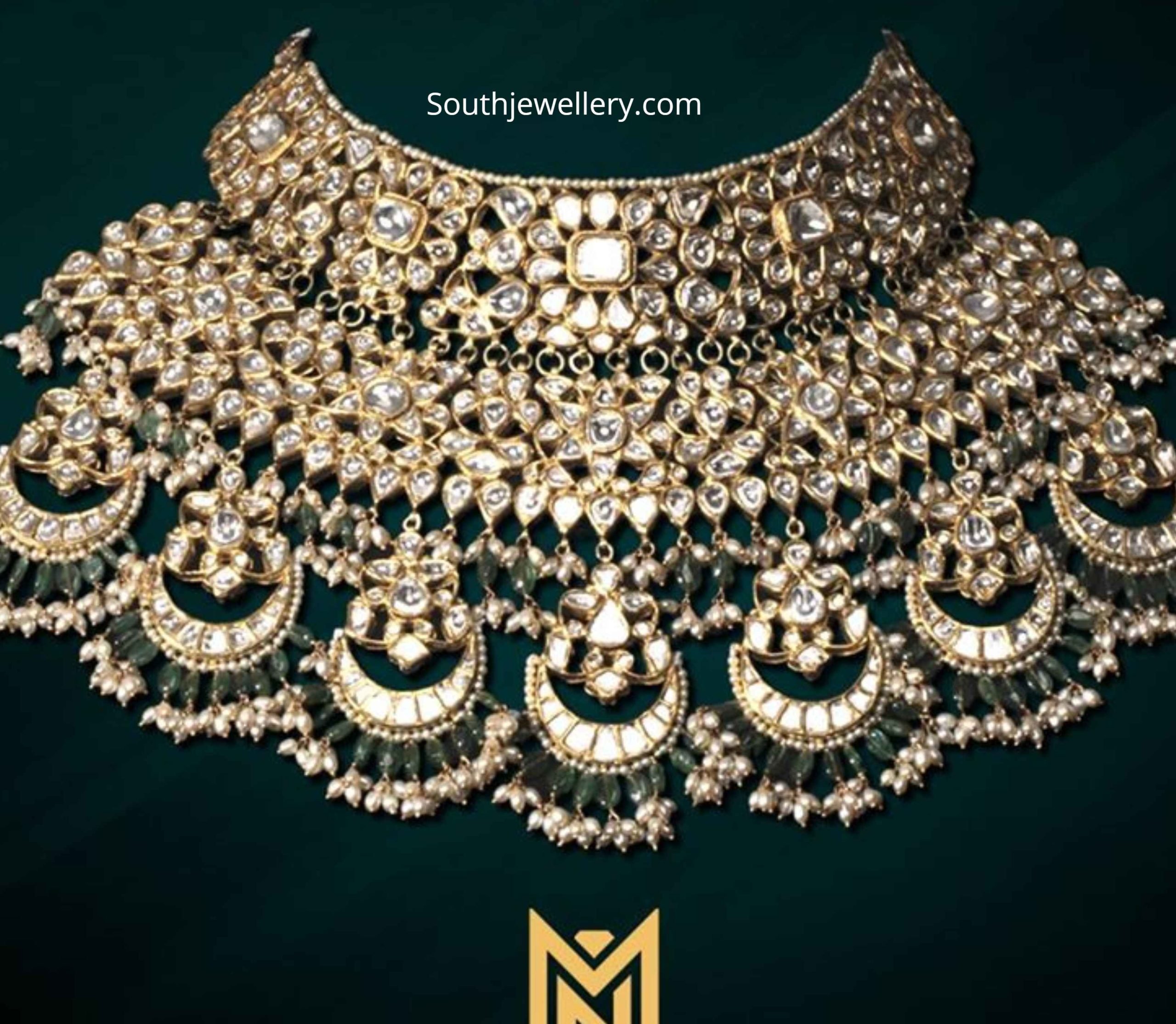 Bridal polki diamond choker by Mangatrai Neeraj