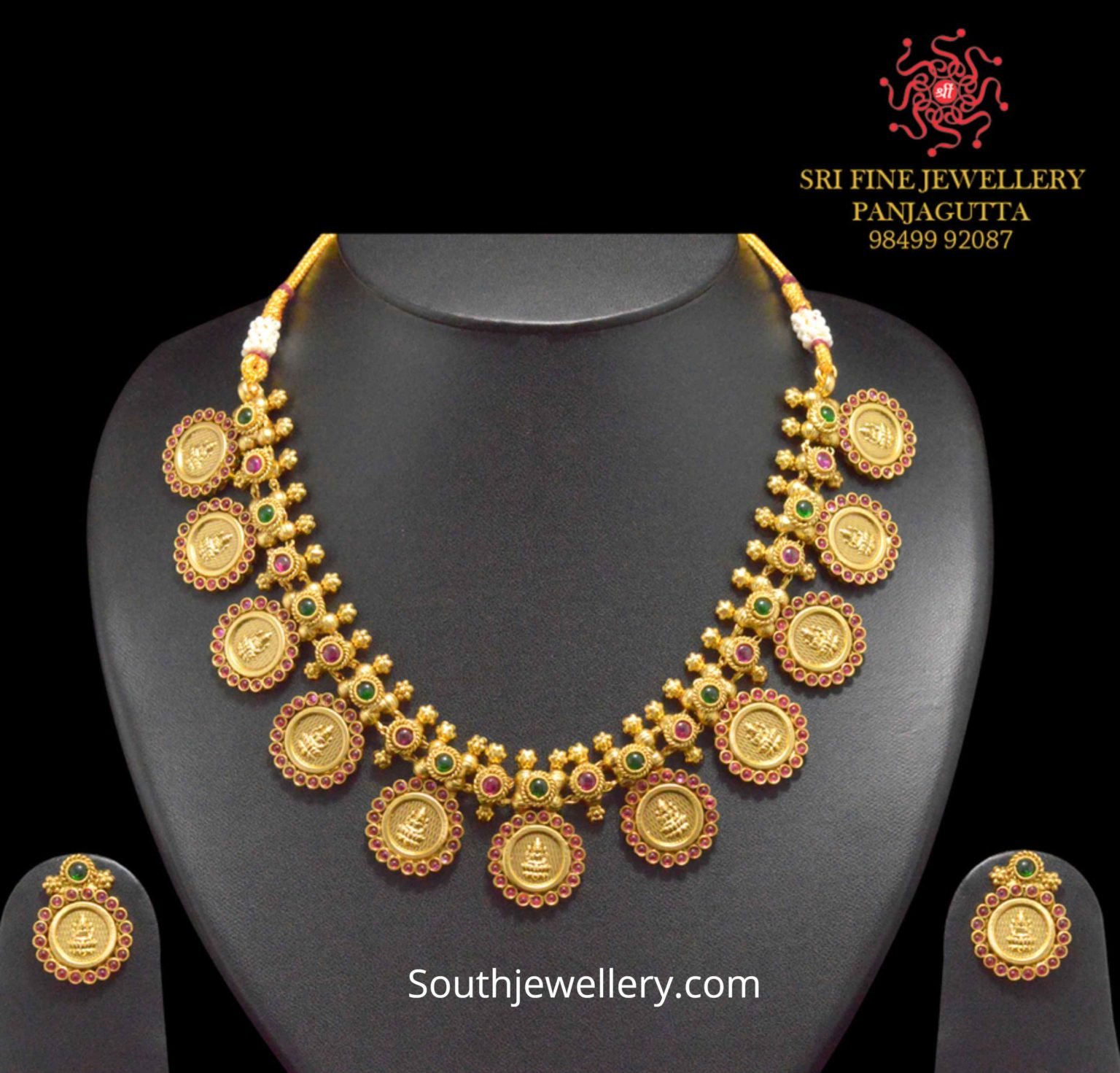 One gram gold traditional necklace designs - Indian Jewellery Designs