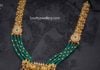 antique gold nakshi necklace with emerald beads