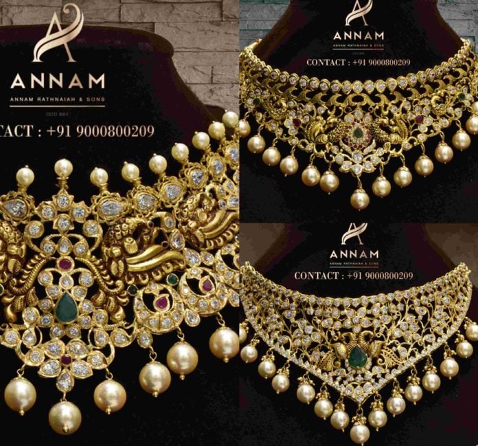 pachi choker designs 22k gold