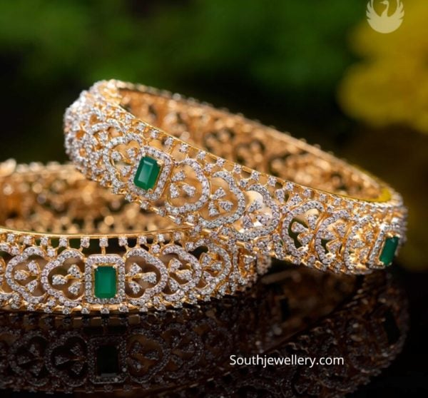 diamond emerald bangles