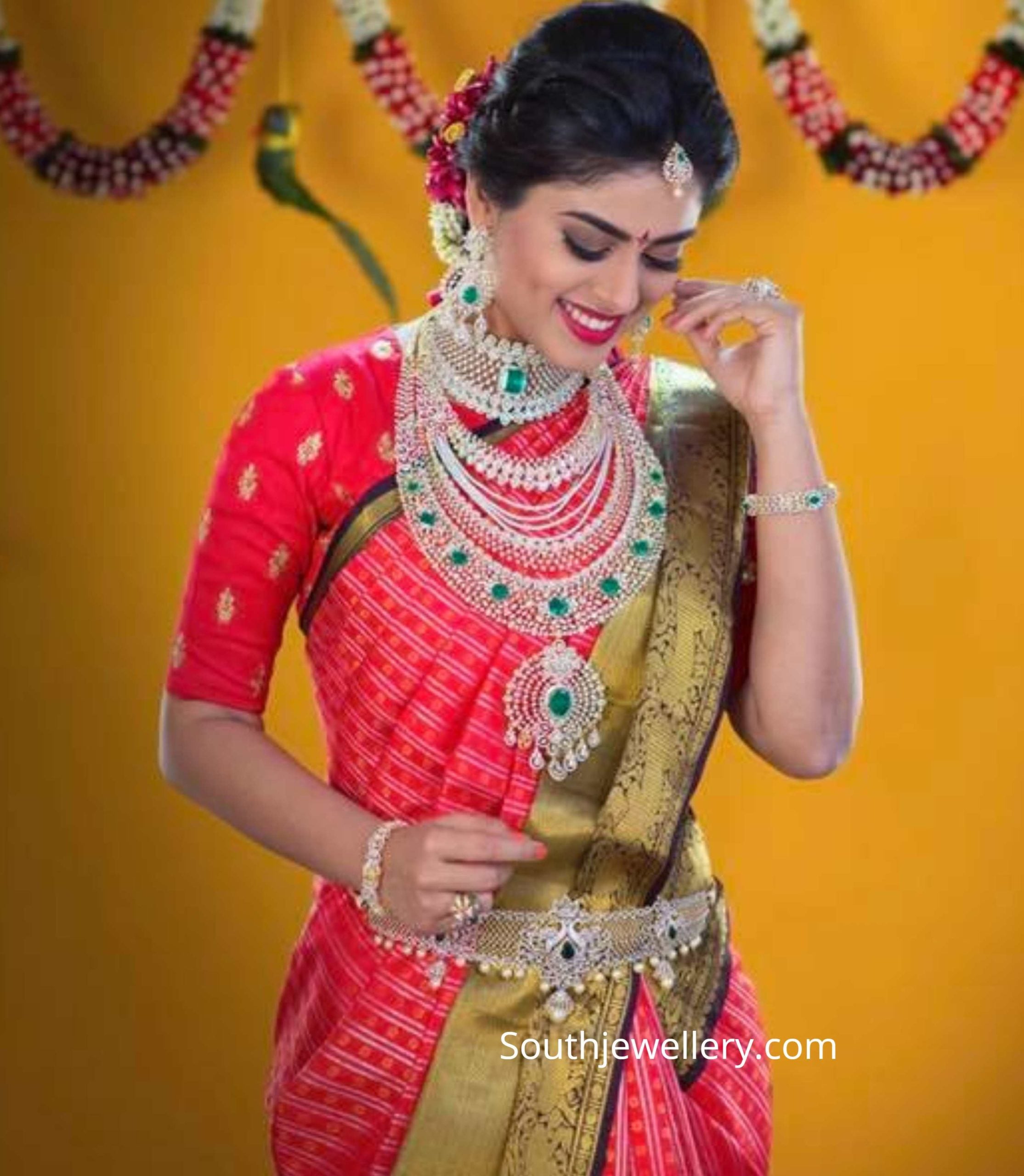 Diamond emerald bridal jewellery set Indian Jewellery Designs