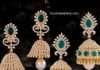 diamond emerald jhumki designs