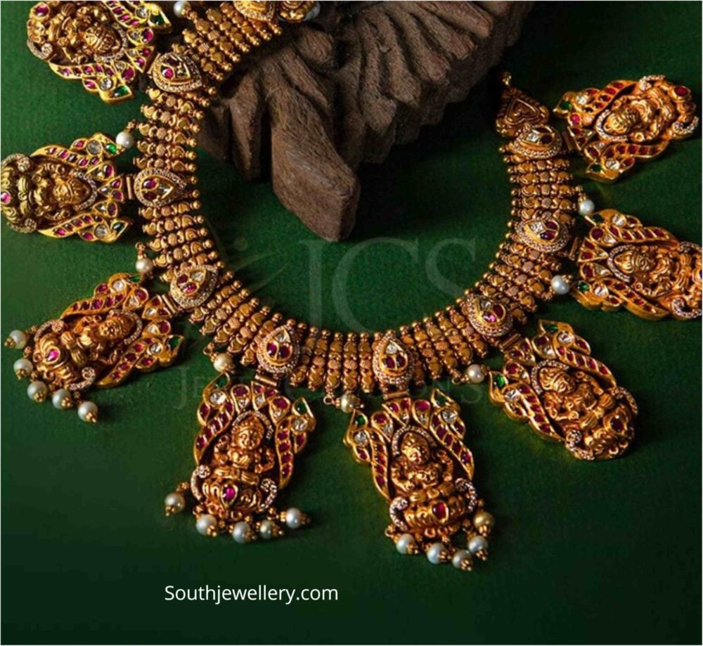 Antique gold Lakshmi choker Indian Jewellery Designs
