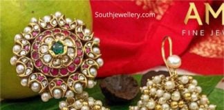 kundan pearl jhumkas