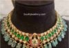 uncut diamond and emerald necklace