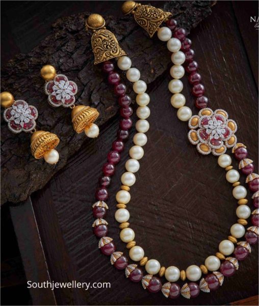 pearl and ruby beads necklace (2)