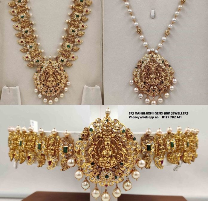 3 in 1 gold haram plus vaddanam