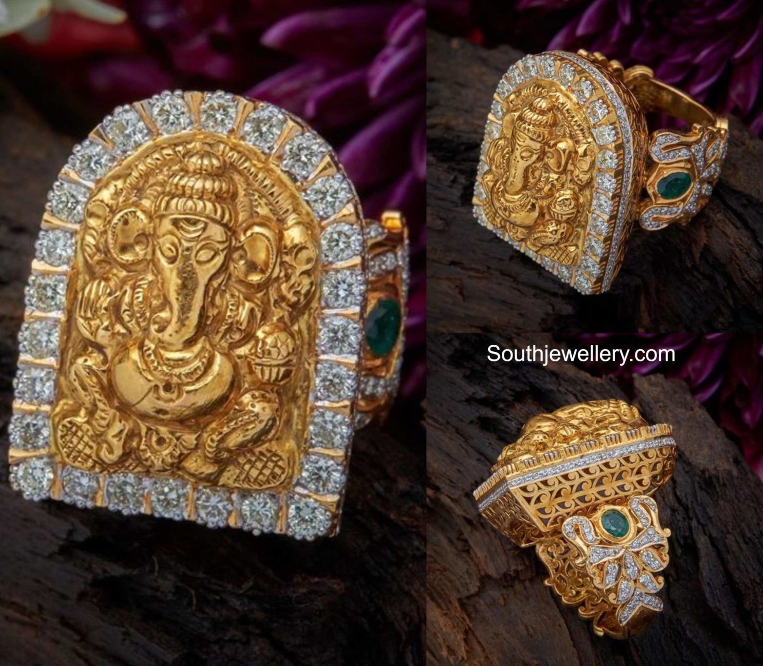 Buy quality GOLD 22k/916 gents fancy ganesh ring RH-GR905 in Ahmedabad