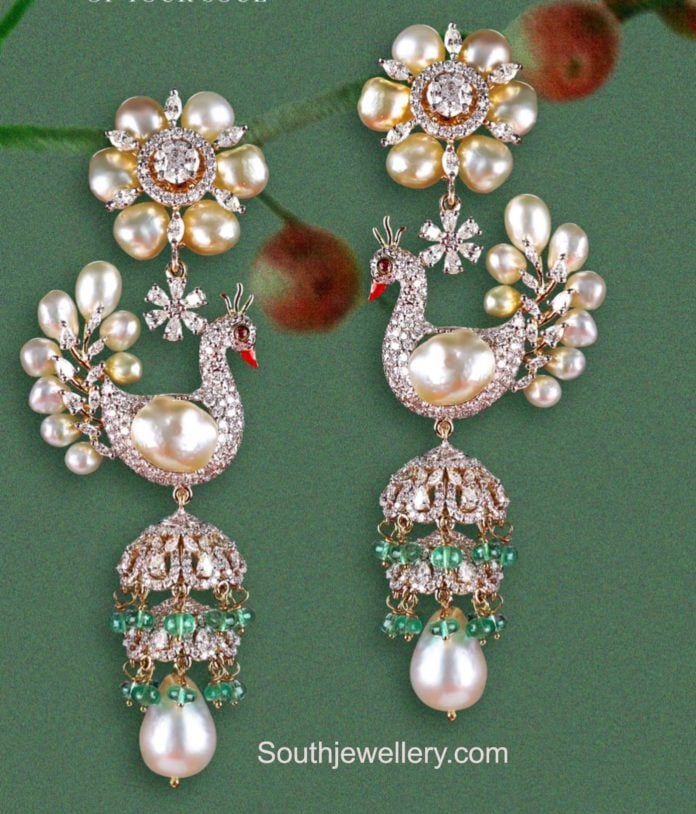 peacock diamond jhumkis (1)
