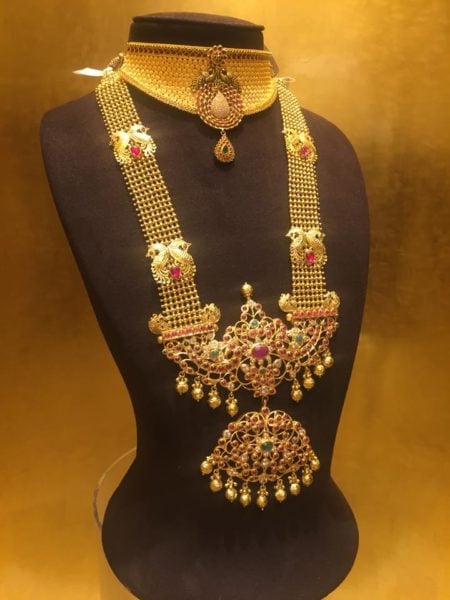 antique gold choker and haram